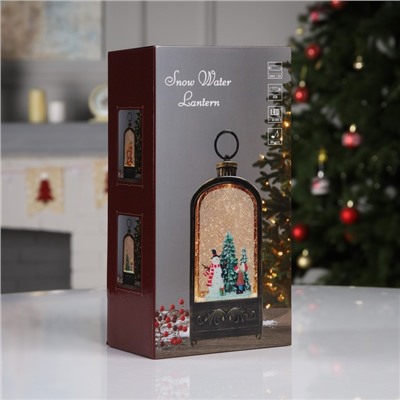 Светодиодная фигура «Фонарь со снеговиком» 10.2×23×5.8 см, пластик, батарейки ААх3 (не в комплекте), USB, свечение тёплое белое