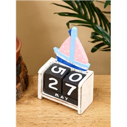 Календарь настольный «Парусник», 18×10.5×5.5 см, дерево, розовый