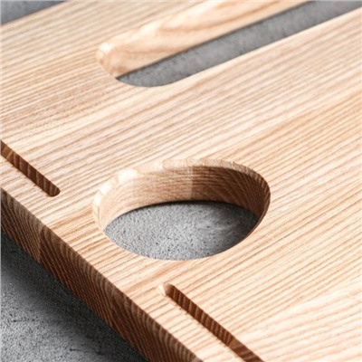 Доска для подачи сыра и вина, 28×28×2 см, массив ясеня