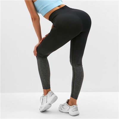 Легинсы спортивные женские MINAKU: SPORTLY, чёрные, размер 46-48