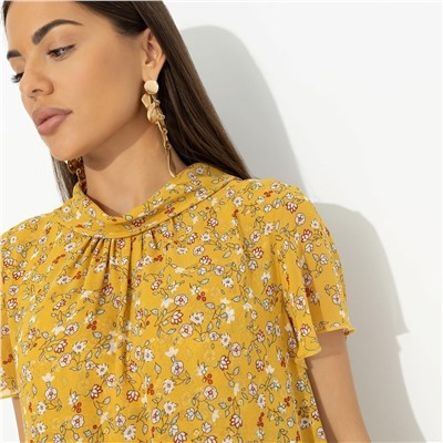 Платье с креативным воротником, Мечтательная (желтый)