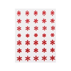 Наклейки для ногтей «Снежинки», с блёстками, красные