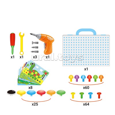 Конструктор "Дарите радость " 2D- 164 детали  5в1, в коробке