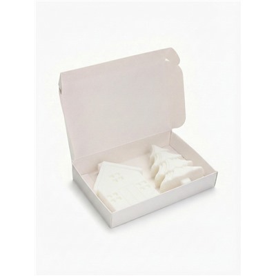 Подарочный набор новогодний: фигурное мыло ёлка и фигурная свеча дом, URAL LAB