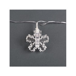 Гирлянда «Нить» 4.5 м с насадками «Прищепки-снежинки», IP20, прозрачная нить, 20 LED, свечение синее, 220 В