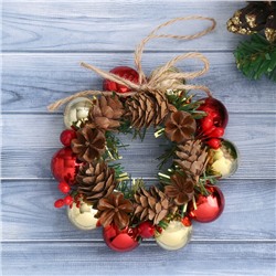 Венок новогодний d=10 см «Зимнее волшебство. Уютная сказка», с шишками