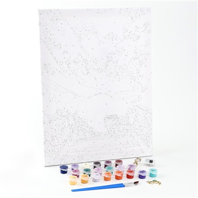 Картина по номерам на раме, с гирляндой «Озеро», 30×40 см