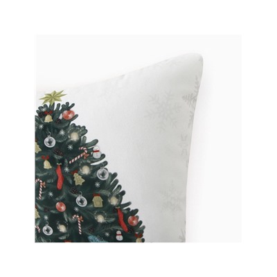 Подушка декоративная новогодняя «Этель. Елочка с подарками», 40×40 см, велюр