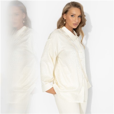 Блуза с асимметричной линией пуговиц, Шёлковый характер