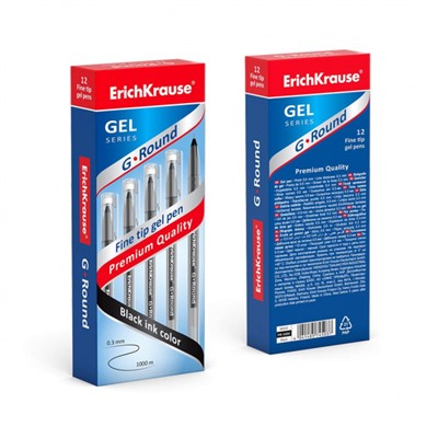 Ручка гелевая G-Round 0.5 мм черная 56535 ErichKrause