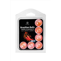 Набор из 6 шариков с массажным маслом Brazilian Balls с тройным эффектом