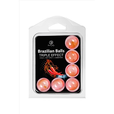 Набор из 6 шариков с массажным маслом Brazilian Balls с тройным эффектом