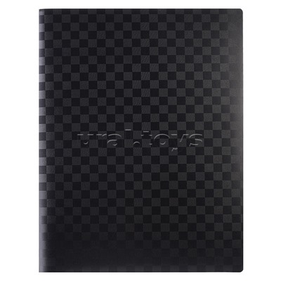 Папка с 20 вкладышами A4 "TOTAL BLACK" A4 (235x310x15 мм) 400 мкм, фактура "шахматная доска" тиснение фольгой