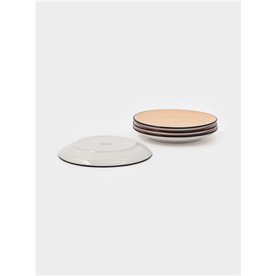 Набор тарелок Доляна Nature, 4 шт., d=19 см, керамика, оранжевые