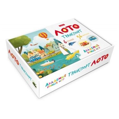 Лото Развивающее "Транспорт" 158х130мм 6 полей 36 фишек коробка (093415) 35310 Хатбер