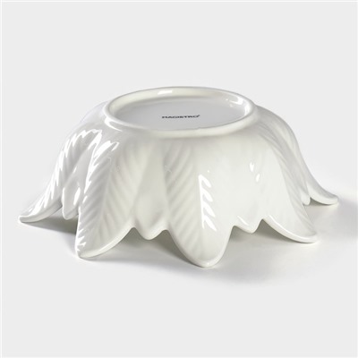 Салатник Magistro «Цветочек Бланш», d=24 см, фарфор, белый