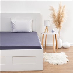 Простыня на резинке 2-спальная KUPU-KUPU, 160×200+20 см, графит, трикотаж