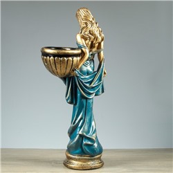 Фигура с кашпо «Девушка в платье», 40×30×88 см, 1.2 л, гипс, цвет бронзовый