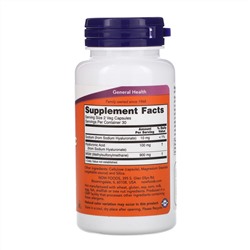 Now Foods, гиалуроновая кислота, 50 мг, 60 растительных капсул