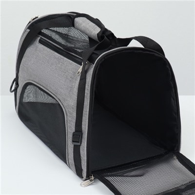 Сумка-переноска сетчатая, 48×26×28 см, серая