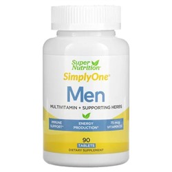 Super Nutrition, SimplyOne, мультивитамины и поддерживающие травы для мужчин, 90 таблеток