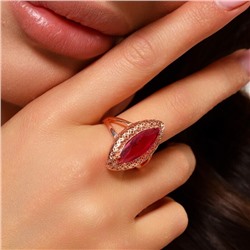 Кольцо с крупным камнем 20 р ювелирная бижутерия Дубайское золото покрытие позолота, вставка: фианит, цвет: малиновый, арт.314.604-20