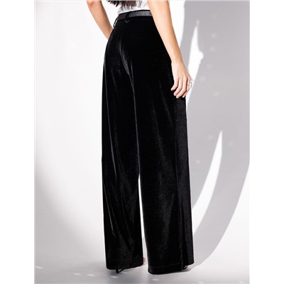 Брюки палаццо широкие из мягкого бархата