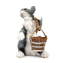 Садовая фигура полистоуна «Заяц с коромыслом», 35 см