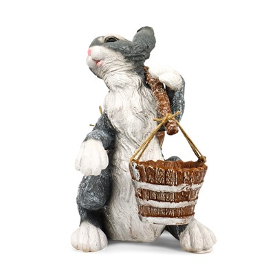 Садовая фигура полистоуна «Заяц с коромыслом», 35 см