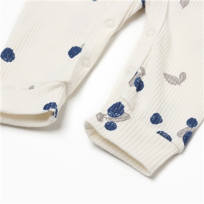 Комбинезон для девочки «Крошка Я» Blueberry, рост 86-92, молочный