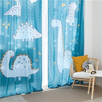 Шторы портьерные «Этель» Dinoparty, 145×260 см, 2 шт., габардин