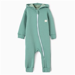 Комбинезон с капюшоном детский «Крошка Я» BASIC LINE, рост 74-80 см, ярко-зелёный