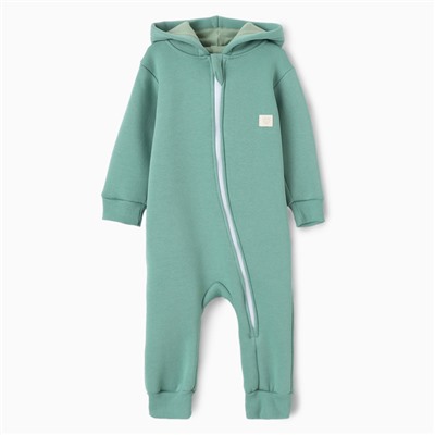 Комбинезон с капюшоном детский «Крошка Я» BASIC LINE, рост 74-80 см, ярко-зелёный