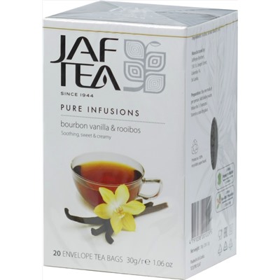 JAF TEA. Pure Infusions. Bourbon vanilla & Rooibos карт.упаковка, 20 пак.
