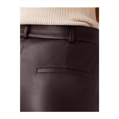 Прямые брюки из искусственной кожи VILATTE, 1227954