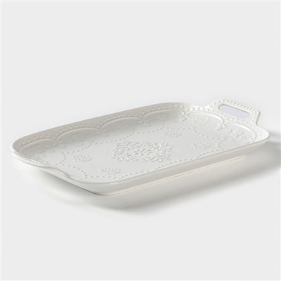 Блюдо «Сьюзен», 29.5×17.5 см, керамика, цвет белый