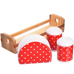 25851 Набор д/специй 4пр Красный Узор LR (х36)