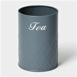 Банка для чая Magistro Tea Graphite, 9.5×13.5 см, с бамбуковой крышкой, серая
