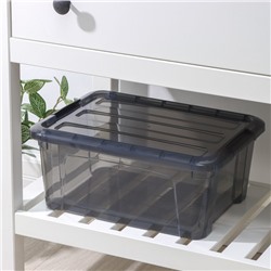 Контейнер для хранения с крышкой IDEA «Кип», 11 л, пластик, 37.5×28.5×16 см, чёрный, прозрачный