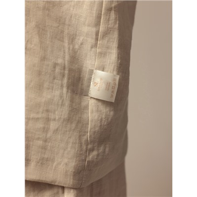 Пижама женская (рубашка, шорты) SL HOME Linen, размер 40-42, молочная