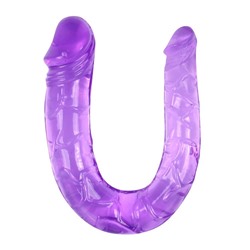 Двухсторонний фаллоимитатор Twin Head Double Dong фиолетового цвета - 29,8 см.