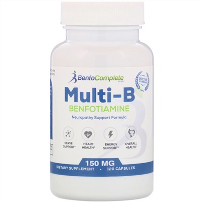 Benfotiamine Inc., Поддерживающая формула Multi-B при нейропатии, 150 мг, 120 капсул