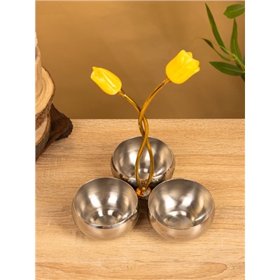 Менажница «Тюльпаны», 17×17×28 см, нержавеющая сталь