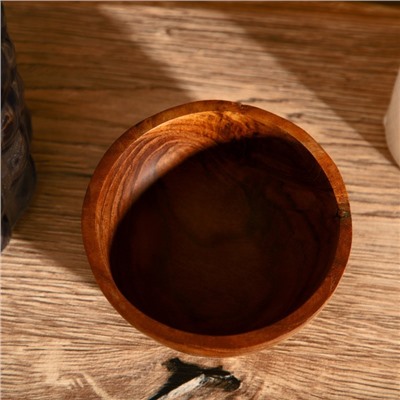 Миска, 10×10×4 см, тиковое дерево