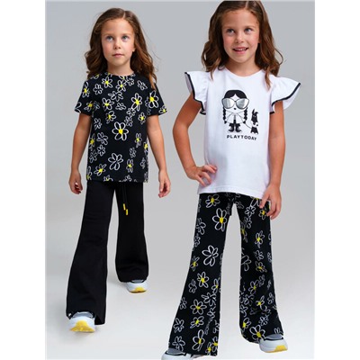 Брюки трикотажные для девочек, 2 пары в комплекте