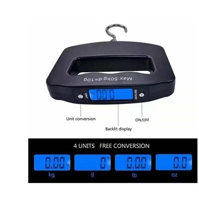 Безмен весы электронные портативные для багажа, 50 кг