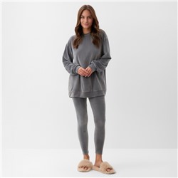 Костюм женский (свитшот, легинсы) KAFTAN Plushy, размер 48-50, серый