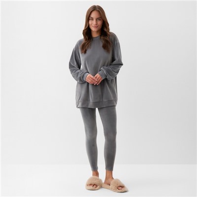 Костюм женский (свитшот, легинсы) KAFTAN Plushy, размер 48-50, серый
