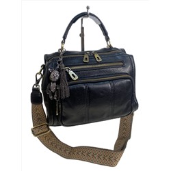 Женская сумка из искусственной кожи, цвет черный