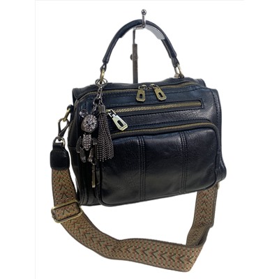 Женская сумка из искусственной кожи, цвет черный